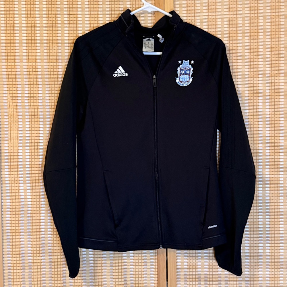 Adidas Climalite Womens Soccer Full Zip Track Jacket Black Medium Acivewear